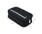 aerkesd Large Capacity Pen Bag Waterproof Canvas Three-layer Multi-use Pencil Bag for Home-Black
