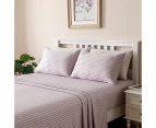 LINENOVA Stripe Bed Sheet Set  – 1800TC Hotel Luxury Ultra Soft Brushed Microfiber Bed Sheet – Light Purple