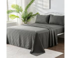 LINENOVA Stripe Bed Sheet Set  – 1800TC Hotel Luxury Ultra Soft Brushed Microfiber Bed Sheet – Deep Grey