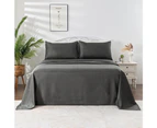 LINENOVA Stripe Bed Sheet Set  – 1800TC Hotel Luxury Ultra Soft Brushed Microfiber Bed Sheet – Deep Grey