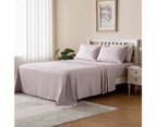 LINENOVA Stripe Bed Sheet Set  – 1800TC Hotel Luxury Ultra Soft Brushed Microfiber Bed Sheet – Light Purple