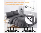 Bed Sheet Holder Straps, 8 Pcs Adjustable Bed Sheet Holder Elastic Triangle Suspension Mattress Corner Clips