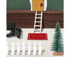 DIY Christmas Dollhouse Miniatures Set Dollhouse Figurine Table Top Décor - Yellow Door