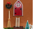 DIY Christmas Dollhouse Miniatures Set Dollhouse Figurine Table Top Décor - Red Door