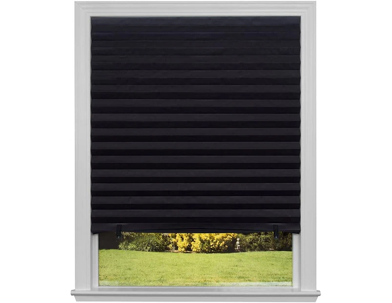 Original Blackout Pleated Paper Shade Black, 36” x 72”, 1-Pack