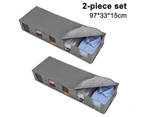 2 Piece Storage Bag Foldable Underbed Cabinet Storage Boxes, Great Durable For Bedding, Clothes, Blankets, Pillows Quilt Season Item Storage