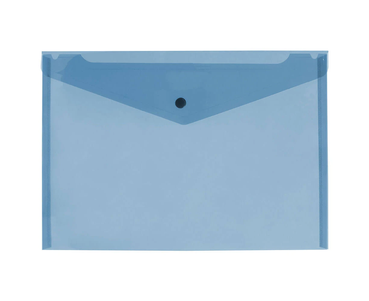 Protext Button Closure Document Wallet (A4) - Blue