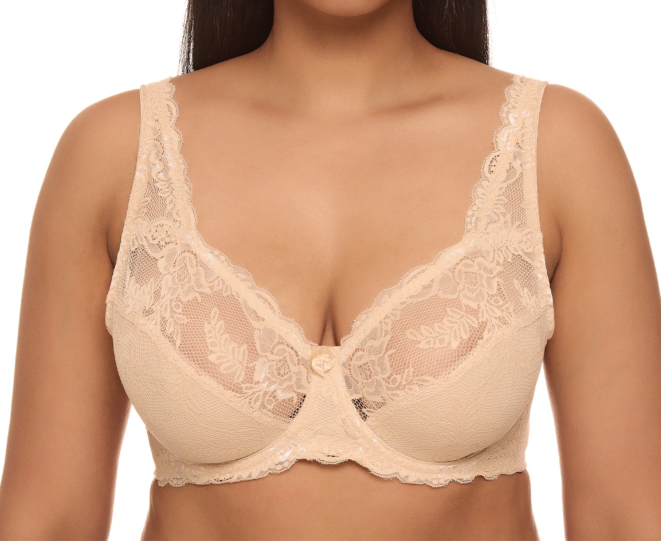 Today's Woman Women's Full Figure Lace Underwire Bra - Beige