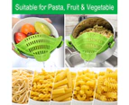 Clip on Pasta Strainer for Pots Silicone Food Strainer Hands-free Drainer Kitchen Gadgets, Heat Resistant