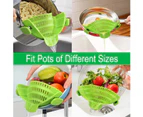 Clip on Pasta Strainer for Pots Silicone Food Strainer Hands-free Drainer Kitchen Gadgets, Heat Resistant
