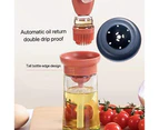 Glass Olive Oil Dispenser Bottle With Silicone Brush 2 In 1, Silicone Dropper Measuring Oil Dispenser Bottle for Kitchen Cooking, Frying - Brown