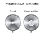 Stainless Steel Kitchen Funnel with Stainless Steel Strainer Filter and 13cm 200 Mesh Food Filter Strainer for Transferring Liquids