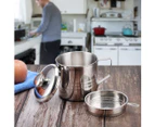 Stainless Steel Bacon Grease Container With Mesh Strainer Screen,1.2L/5 Cups Cooking Oil Keeper Storage Can For Kitchen