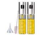 Two 100ml oil spray bottles + brush + funnel (201) | spray