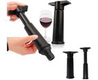 Wine Saver Vacuum Pump with Vacuum Bottle Stoppers - Preserver Keeps Wine Fresh - Reusable Wine Sealer - Preserver Bottle Plug - black 4 Stoppers