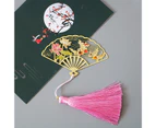 aerkesd Book Mark Electroplate Reusable Folding Fan Shape Chinese Style Graceful Diary Book Marker Stationery Supplies -O