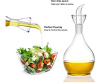 500 ml Clear Glass Olive Oil Dispenser Bottle - Oil & Vinegar Cruet with Pourers and NO Funnel Needed - Olive Oil Carafe Decanter for Kitchen and BBQ