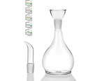 350 ml Clear Glass Olive Oil Dispenser Bottle - Oil & Vinegar Cruet with Pourers and NO Funnel Needed - Olive Oil Carafe Decanter for Kitchen and BBQ