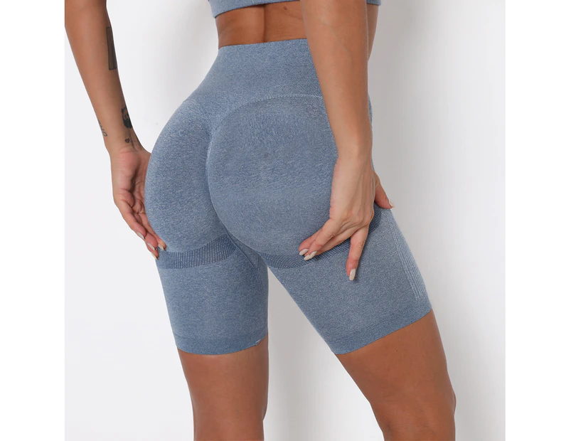 Women Yoga Pant Shorts Leggings Fitness Push Up Training Running Sportwear Casual Sport Gym Cycling Shorts Blue