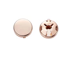 1 Pair Men Cufflinks Geometry Round Accessory Electroplating Wear-resistant Shirt Cuff Buttons for Daily Wear Rose Gold