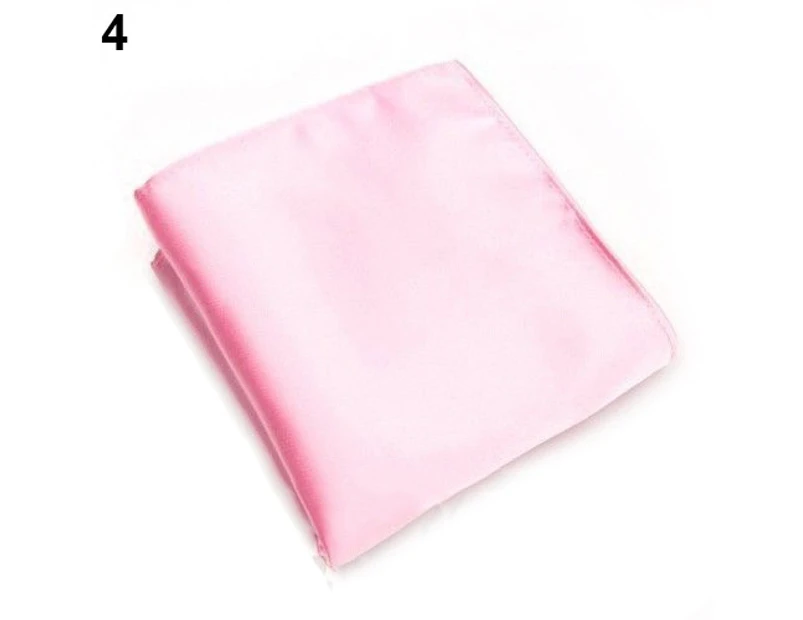 Men's Pocket Hanky Towel Plain Solid Color Wedding Party Square Handkerchief Pink