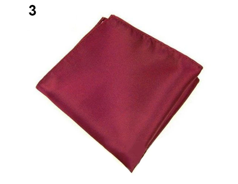 Men's Pocket Hanky Towel Plain Solid Color Wedding Party Square Handkerchief Dark Red