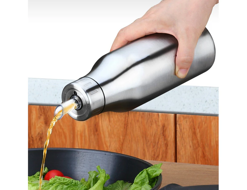 750/1000ml Stainless Steel Olive Oil Dispenser Vinegar Bottle Pot Leakproof Kitchen Sauce Boat Healthy Container