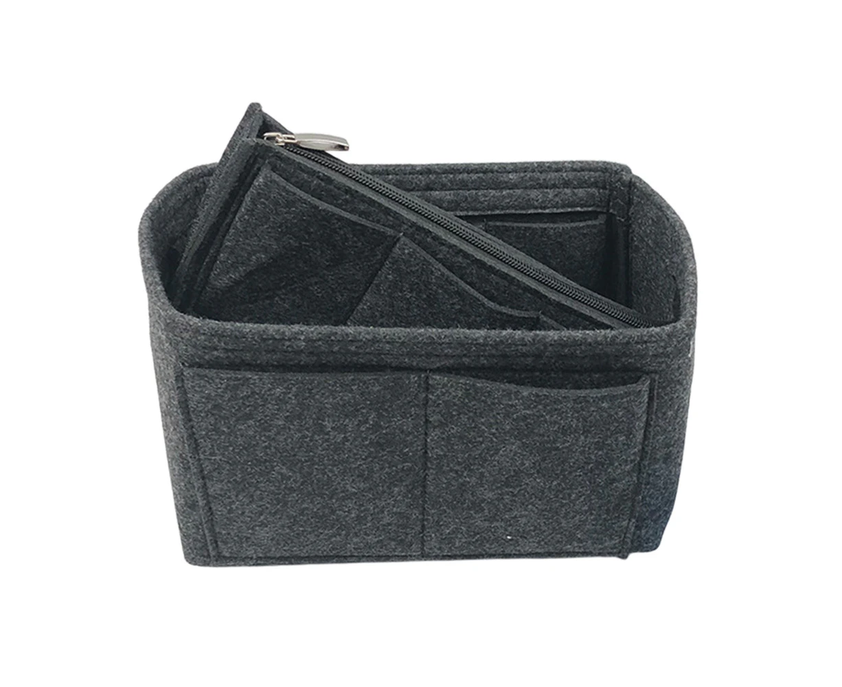 Felt Bag Organiser Handbag Insert Liner Tote - Grey