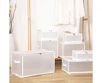 6 x WHITE FOLDAWAY FABRIC STORAGE BOXES 27L | Clothes Container Organiser Bin Durable Storage Bins with Zip Closure Portable Closet Storage Baskets