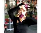 Four Finger Women Workout Gloves Fitness Gym Yoga Exercise Hand Palm Protector-Red