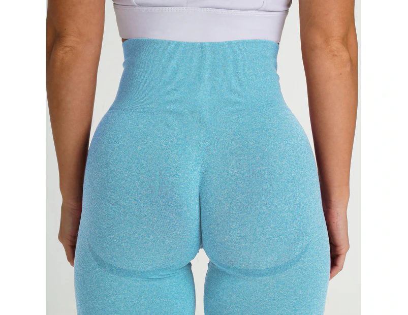 Sports Shorts For Women Cycling Fitness High Waist Push Up Gym Leggings Women Yoga Pants Lake Blue