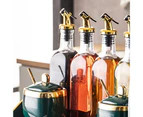 2Pcs Olive Oil Sauce Vinegar Bottle Cap Stopper Dispenser Pourer Kitchen Tool-Plating Golden