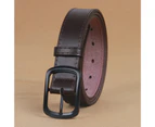 Men Belt Multi Holes Faux Leather Adjustable Clothes Accessory Solid Color Match Clothing Smooth Surface Simple Style Men Waist Belt for Daily Wear Coffee