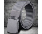 Belt Adjustable Exquisite Buckle Men Lightweight All Match Waist Belt for Daily Wear Light Grey