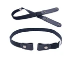 Belt All-match Adjustable Faux Feather Strong Construction Belt Strap for Jeans Black
