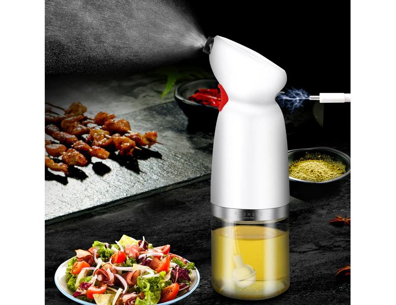 160ml 800mAh USB Rechargeable Electric Olive Oil Sprayer Refillable Transparent Leak-proof Glass Oil Spray Empty Bottle for Kitchen