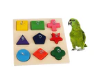 Pets Bird Parrot 9 Grids Star Triangle Blocks Ring DIY Chew Bite Puzzle Toy