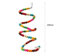 Parrot Bites Toy Fuuny Wear-resistant Spiral Ladder Wood Beads Bird Swing for Home