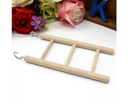 3/4/5/6/7/8 Steps Wooden Pet Bird Parrot Climbing Hanging Ladder Cage Chew Toy Wood Color