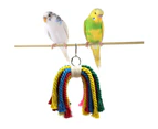 7Pcs Wooden Beads Bell Swing Ladder Bird Parakeet Hanging Perch Parrot Pet Toy