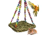 Bird Parrot Hamster Climbing Chew Swing Hammock Straw Nest Cage Decor Pet Toy