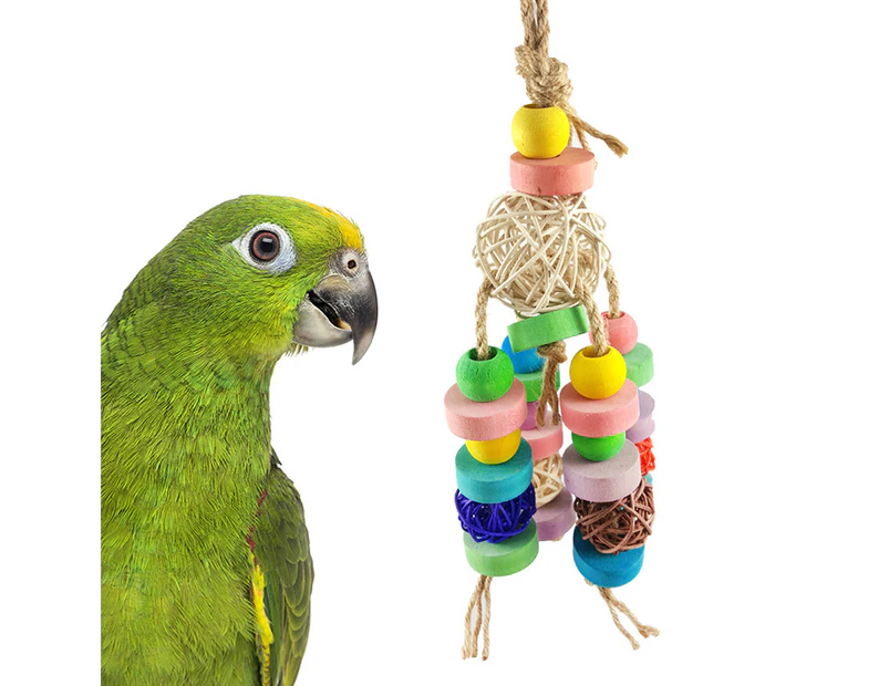 Colorful Hanging Ornaments Sepak Takraw Parrots Bite Toy Bird Chew Tools