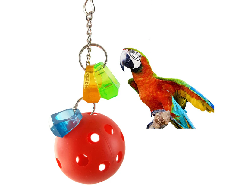 Bright Color Ball Parrot Bird Parakeet Bite Climbing Hanging Toy Pet Cage Decor