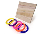 Pet Bird Parrot Wooden Board Plastic Ring Training Loop Educational Chew Toy Wood Color