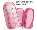 Cute Cartoon Pencil Case for Kids, Big Capacity Canvas Kawaii Pencil Pouch with Zipper, Waterproof & Durable Compartment Large Storage Pencil Bag