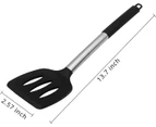 Non-Stick Silicone Spatula, High Heat Resistance Up To 480°C, Fluted Stainless Steel Spatula