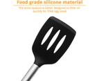 Non-Stick Silicone Spatula, High Heat Resistance Up To 480°C, Fluted Stainless Steel Spatula