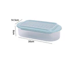 Silicone Ice Cube Tray with Lid and Storage Bin，Flexible Ice Cube Molds with Ice Container -blue