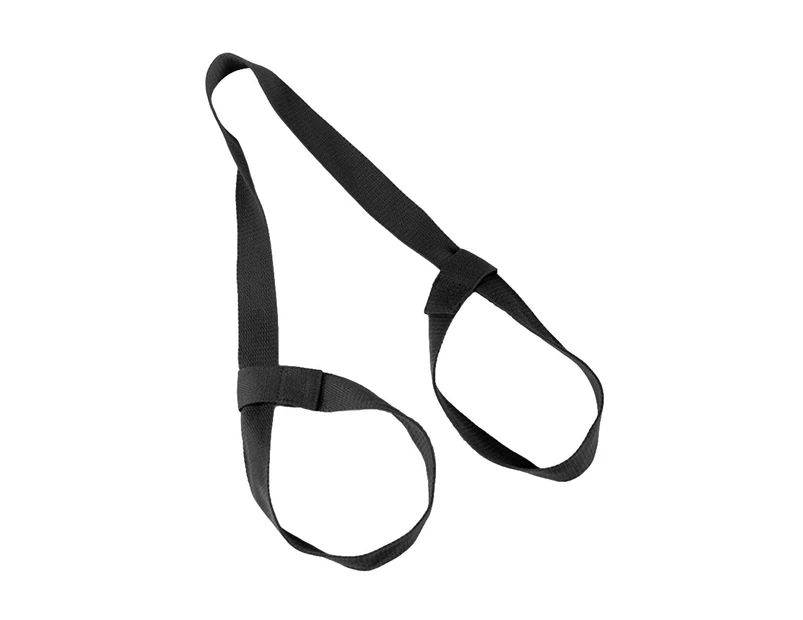 Portable Fitness Yoga Mat Belt Rope Elastic Shoulder Carrier Strap Two-way Sling Black