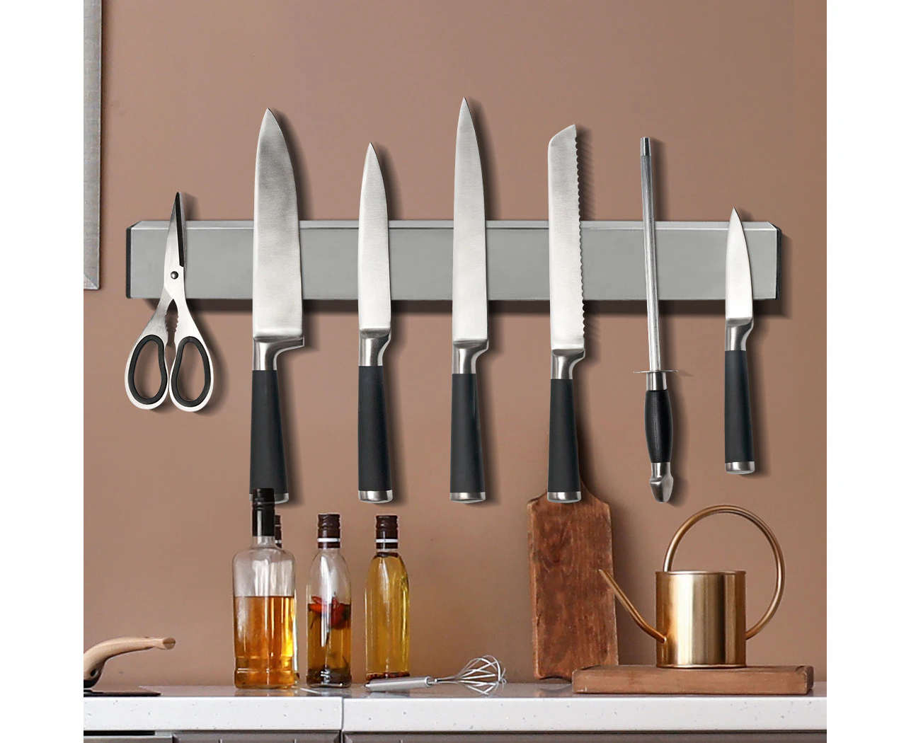 Toque Magnetic Wall Mount Knife Holder Heavy Duty Kitchen Shelf Tool 40cm